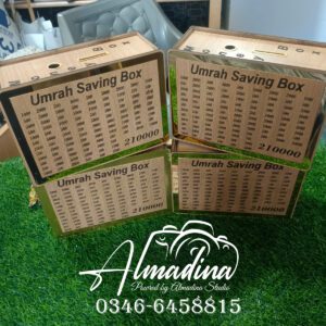 Premium Wooden Umrah Savings Box