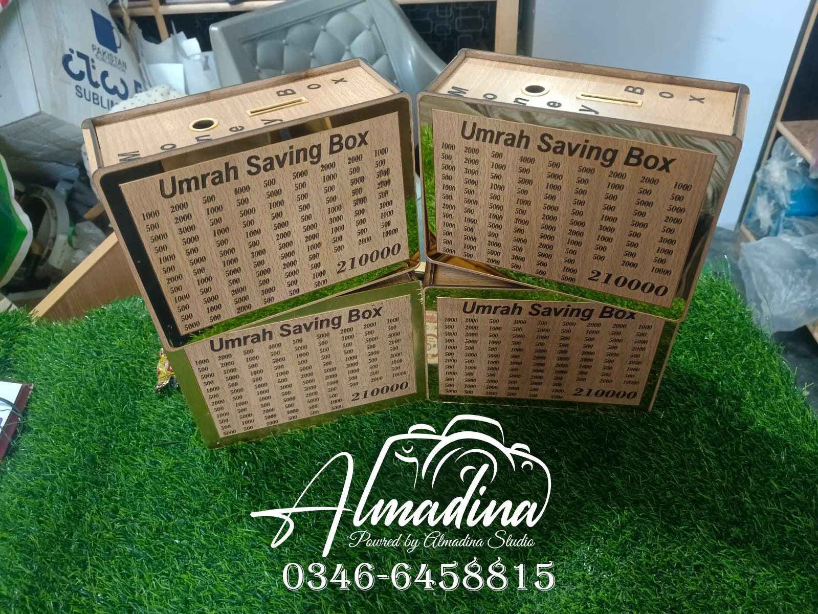 Premium Wooden Umrah Savings Box