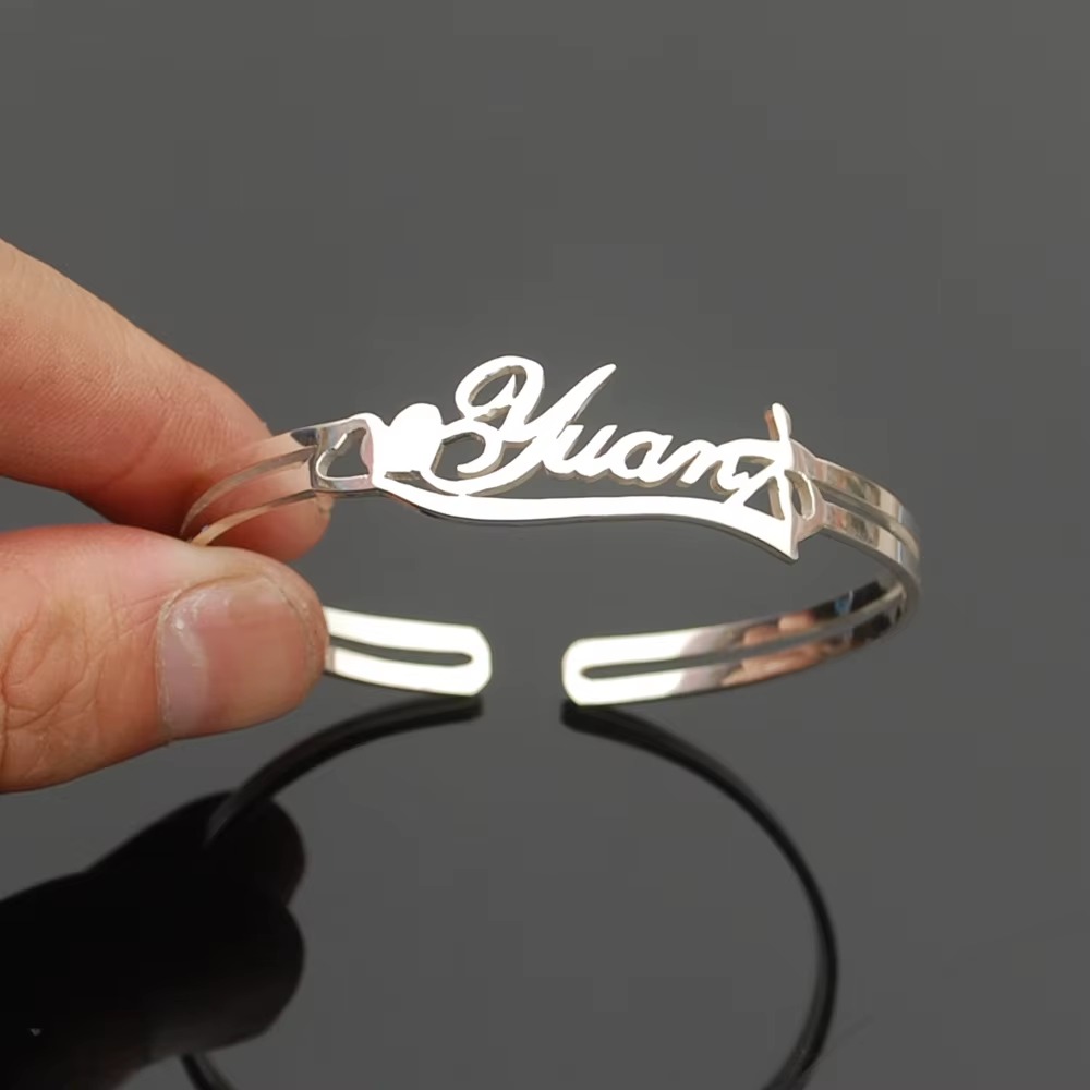 Customized Silver Bangle
