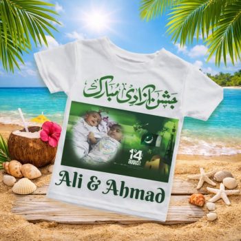 14 August Customized Kids Shirts 🇵🇰 _ Personalized Independence Day T-Shirts for Children