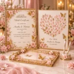 Golden Butterfly Print Nikkah Frame – Nikah Certificate Frame Set - Image 4